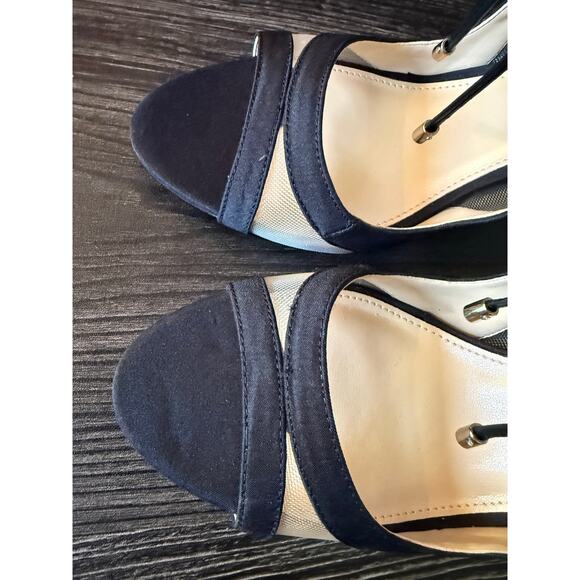 NWOT Nina Cherie Black and White Dress Mesh Pump Sz. 8.5 - Picture 6 of 10